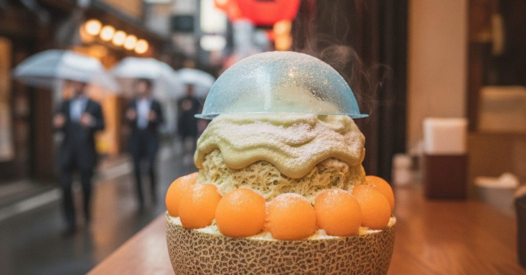 メロンまるごと！未来氷カフェのかき氷